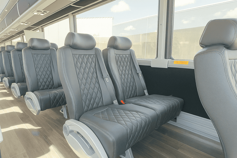 interior of Deltona Coach Bus Service charter bus