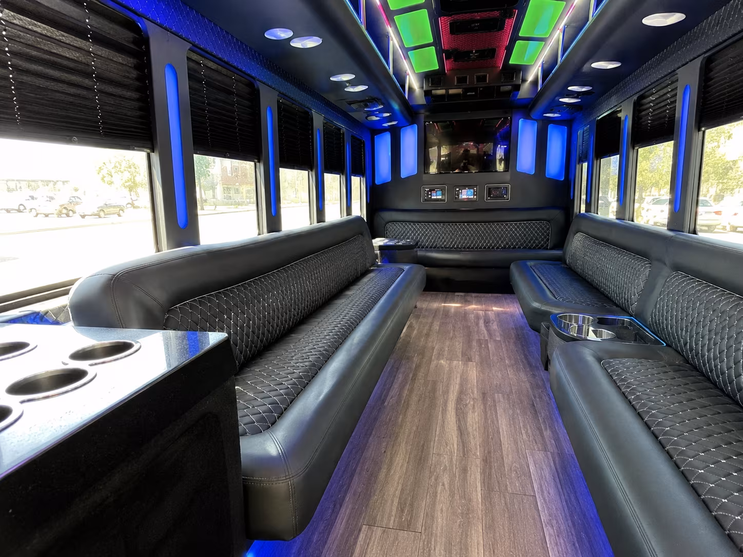 deltona 15 passenger party bus inside