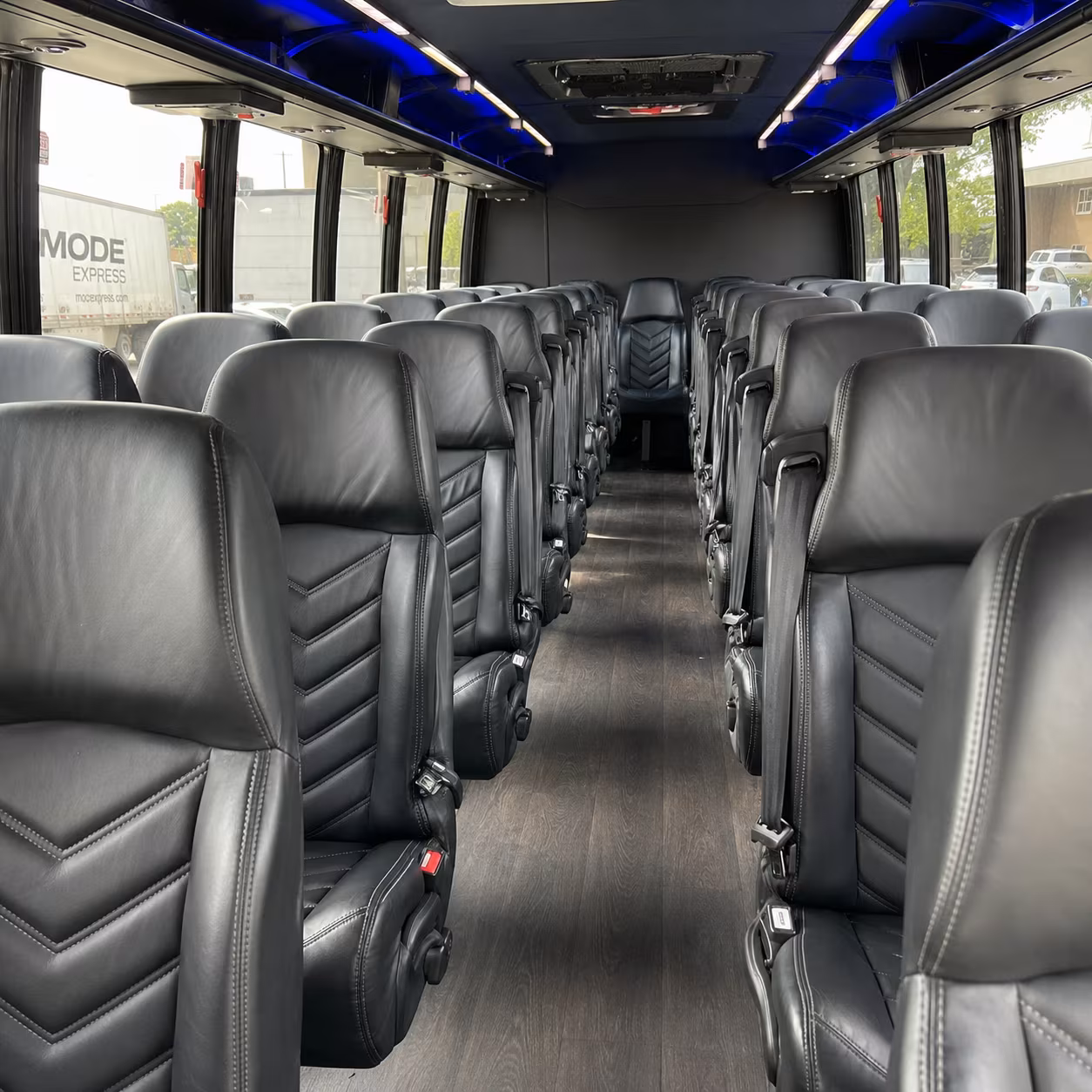 deltona 28 passenger minibus inside
